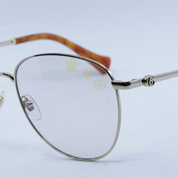 NEW GUCCI GG1419S 004 GOLD /TRANSPARENT SUNGLASSES - Picture 4 of 12